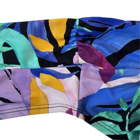TIME & TRU Mid-Rise V-Front Bikini Swim Bottoms 3X (24W-26W) Tropical Multi NEW‎ - Picture 4 of 13